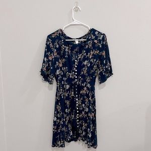 Navy flowy mini dress